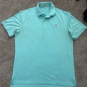 Peter Millar Aqua Polo Shirt beer embroidered